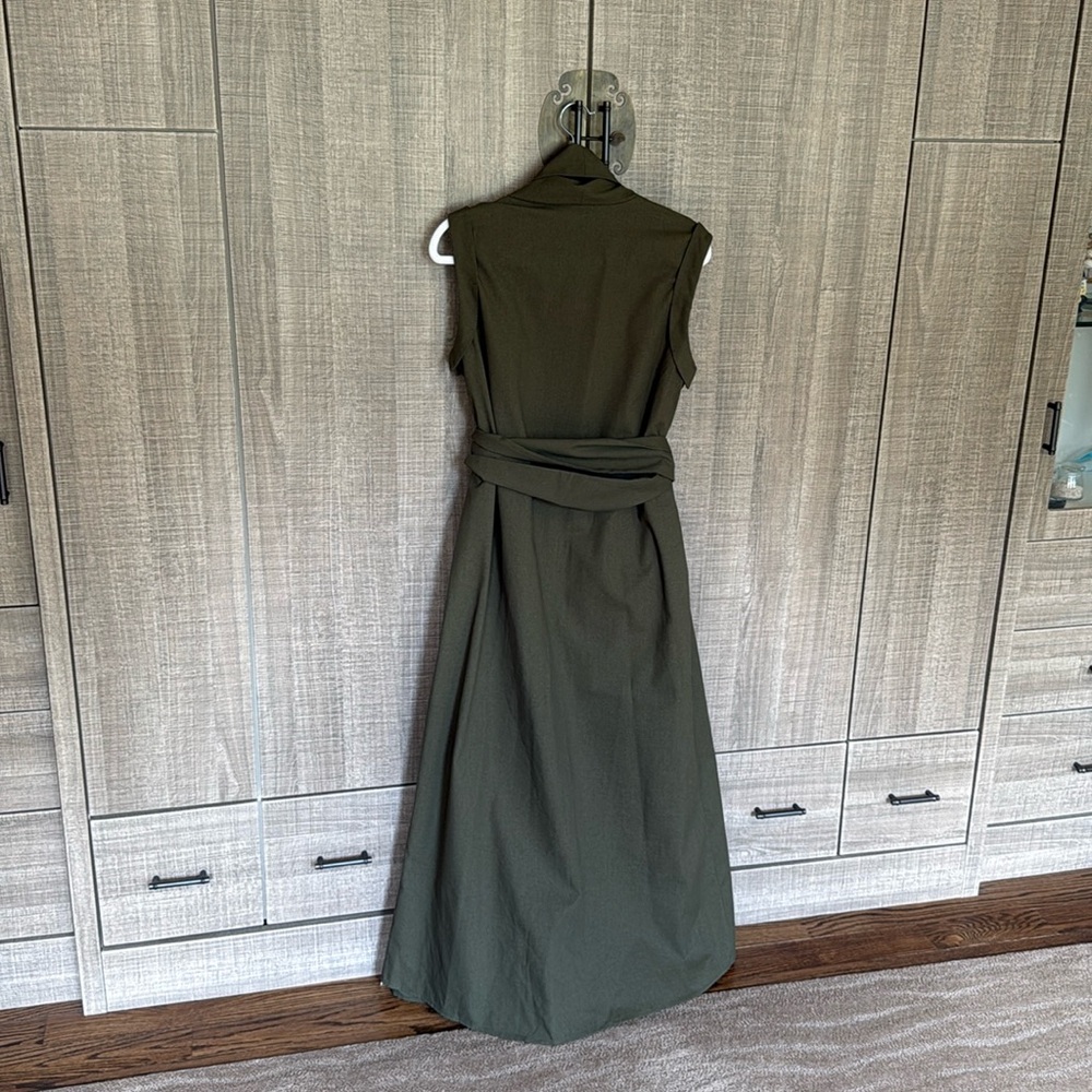 COMMENSE Cotton‎ & Linen Belted Sleeveless Open Front Long Dress - Picture 16 of 17